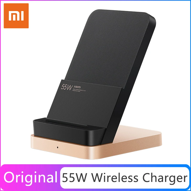 

Original Xiaomi 55W Max Wireless Charger 55W Fast Charging Wireless Vertical Air-cooled Stand Charger For Xiaomi Mi10 For Iphone