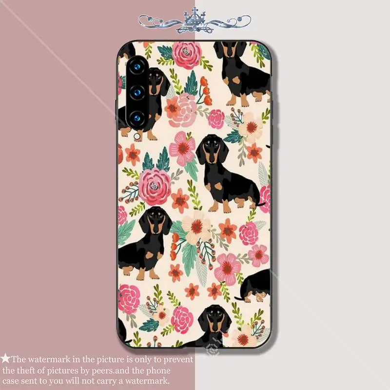 Чехол для телефона Dachshund Doxie Flower Dog щенок чехлы huawei y7 2019 mate 10 20 lite pro honor 9x Y9s funda