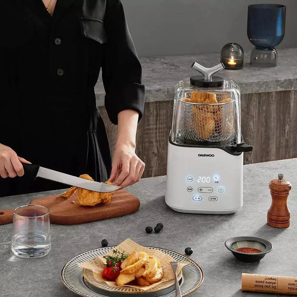 New Youpin Air Fryer Oil Mini Fuselage 3D Air Frying Technology Without Frying One-key Switching Frying Function for Smart Home