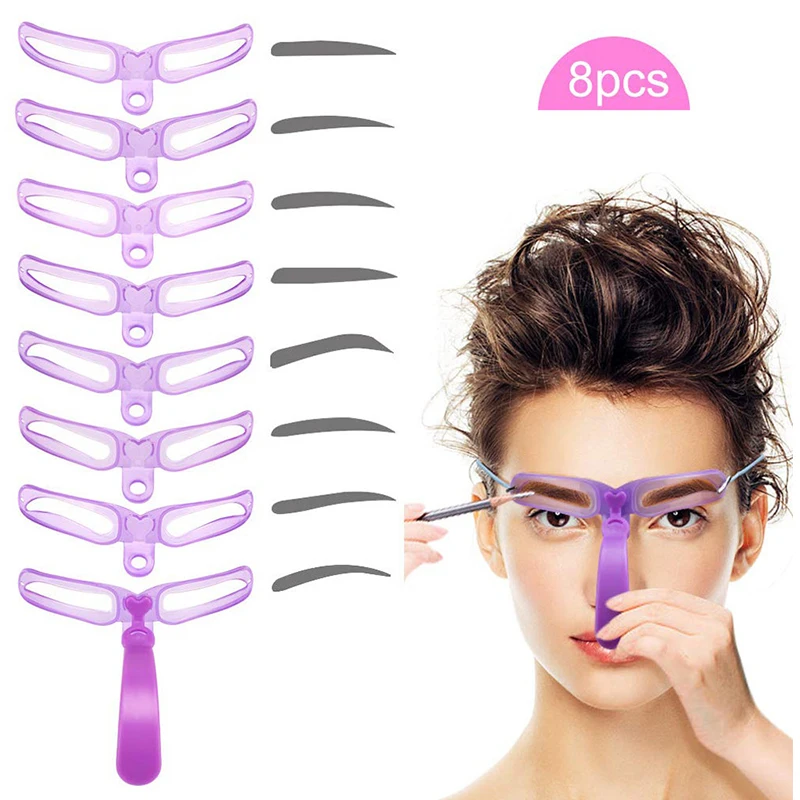 

Grooming Card Eyebrow Defining Reusable 8 In 1 Eyebrow Shaping Template Helper Eyebrow Stencils Kit