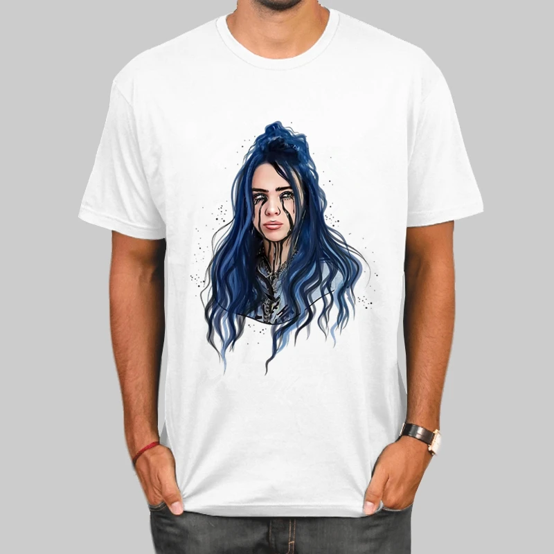 M Billie Eilish мужские футболки с круглым вырезом и принтом, модные мужские и женские топы, футболка с коротким рукавом, футболка унисекс - Цвет: M