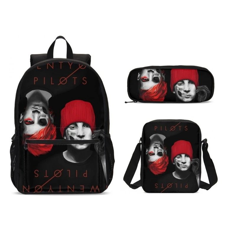 2020 3pcs Prints School Bags Set Teenager Boys Backpack Fashion Twenty One Pilots Schoolbag Kids Children Student Mochila | Багаж и сумки