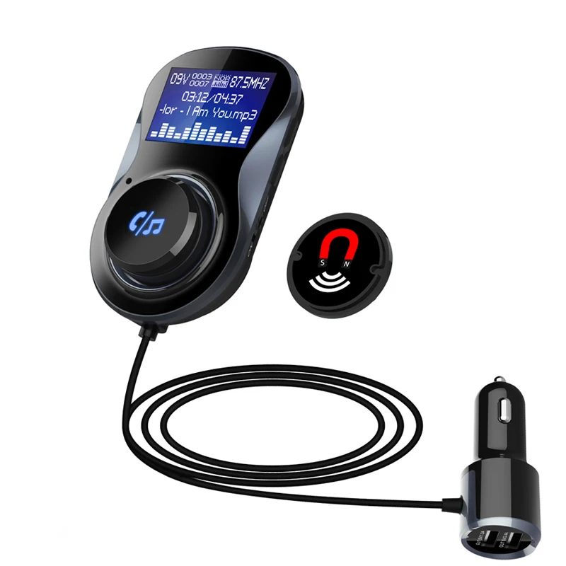 Синий YASOKRO, Bluetooth, fm-передатчик, аудио, Автомобильный MP3-плеер, беспроводной, в автомобиле, fm-модулятор, громкая связь, Bluetooth, автомобильный комплект, поддержка TF карты - Название цвета: Синий