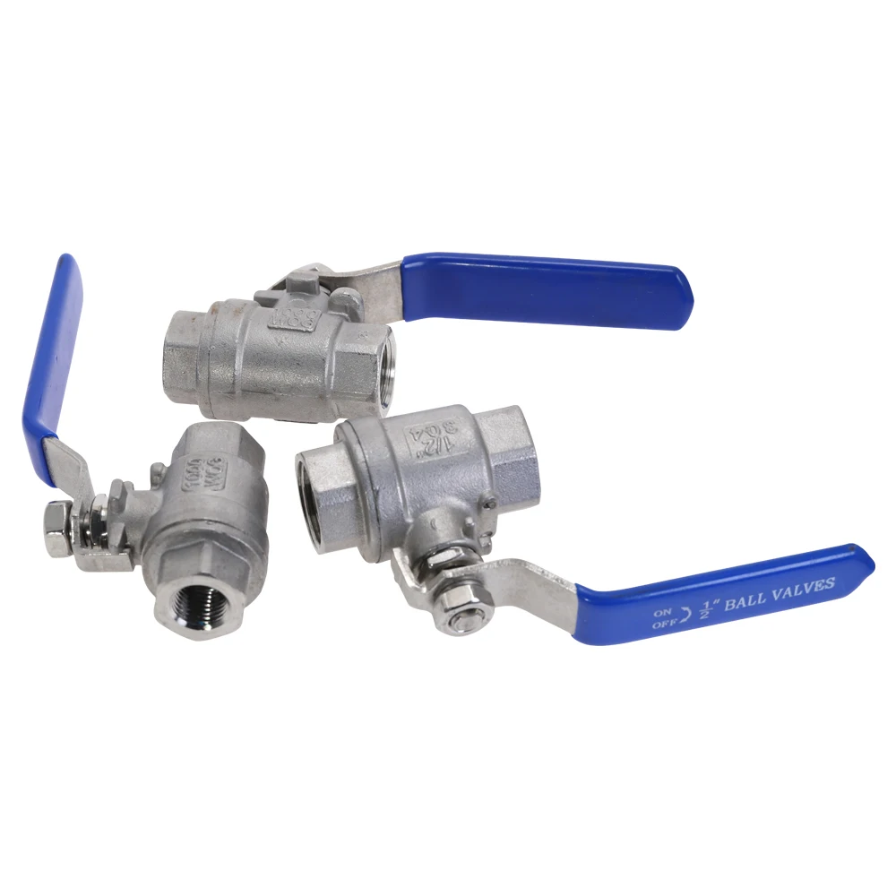 Женский шаровой клапан из нержавеющей стали SS304 2 шт. с виниловой ручкой Резьбовые