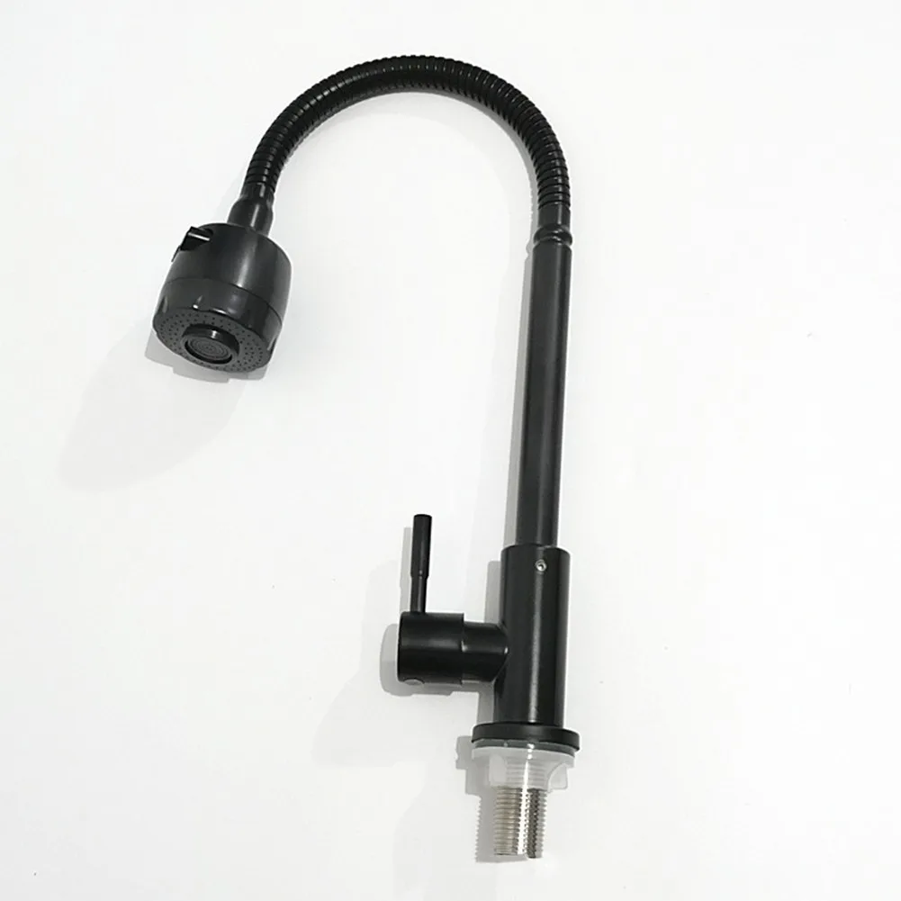 

WALL Black Solid Stainless Steel Kitchen Mixer Single Cold Water Kitchen Tap Single Handle Commercial Kitchen Faucet