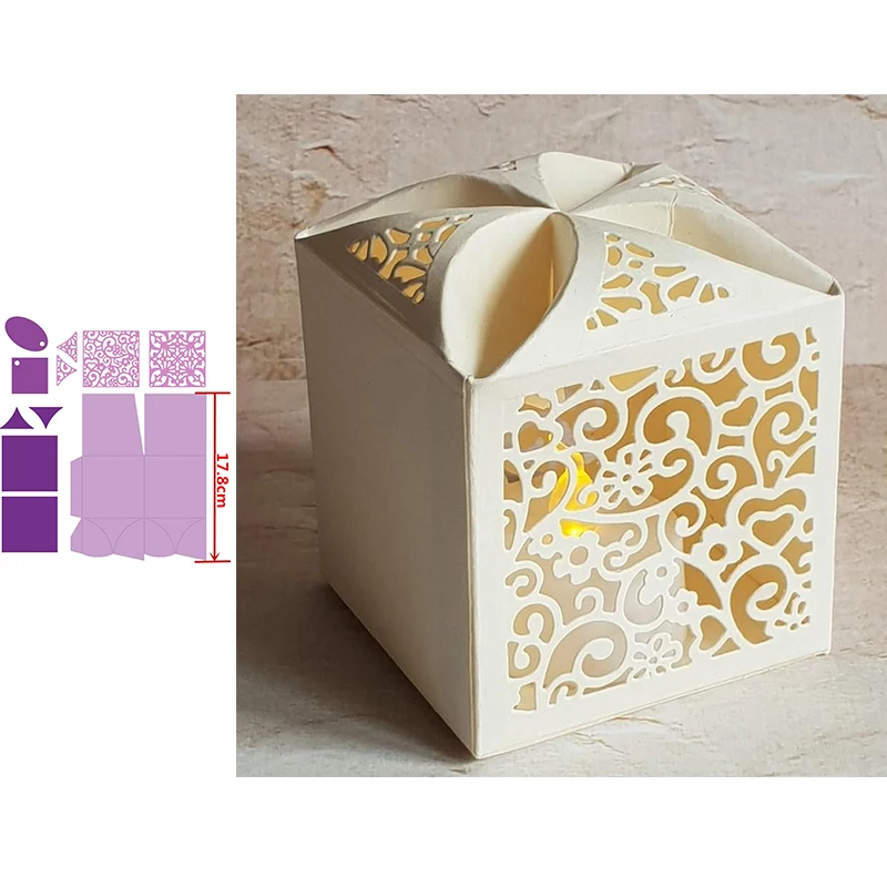 6 Gift Box Cut Dies DIY Scrapbooking Dies New Metal Steel Cutting Dies Stencils Book Photo Album Card Crafts Embossing - Цвет: 6
