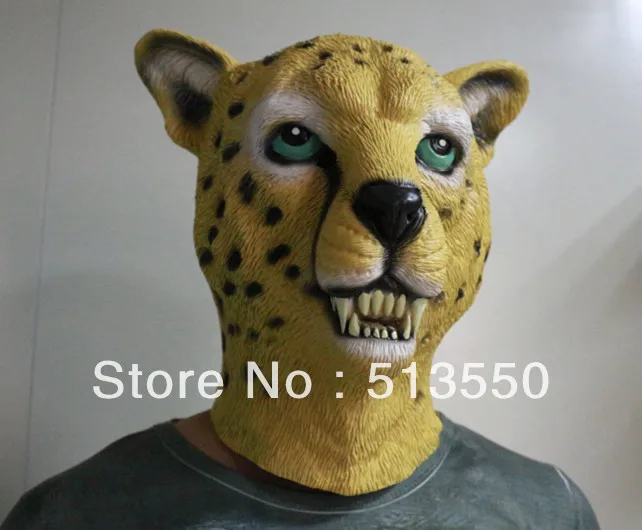 

Hot Selling Full head Awesome leopard Mask Impressive Costume Realisic Halloween props