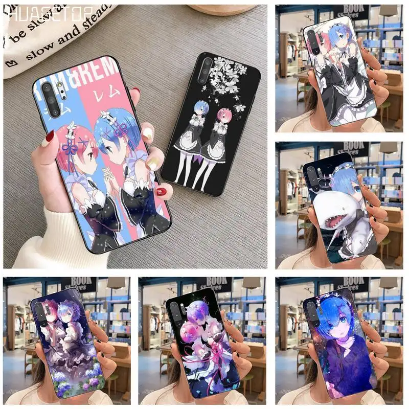 

HUAGETOP Rem and Ram Re Zero black Phone Case Hull For Samsung Galaxy Note20 ultra 7 8 9 10 Plus lite J7 J8 Plus 2018 Prime