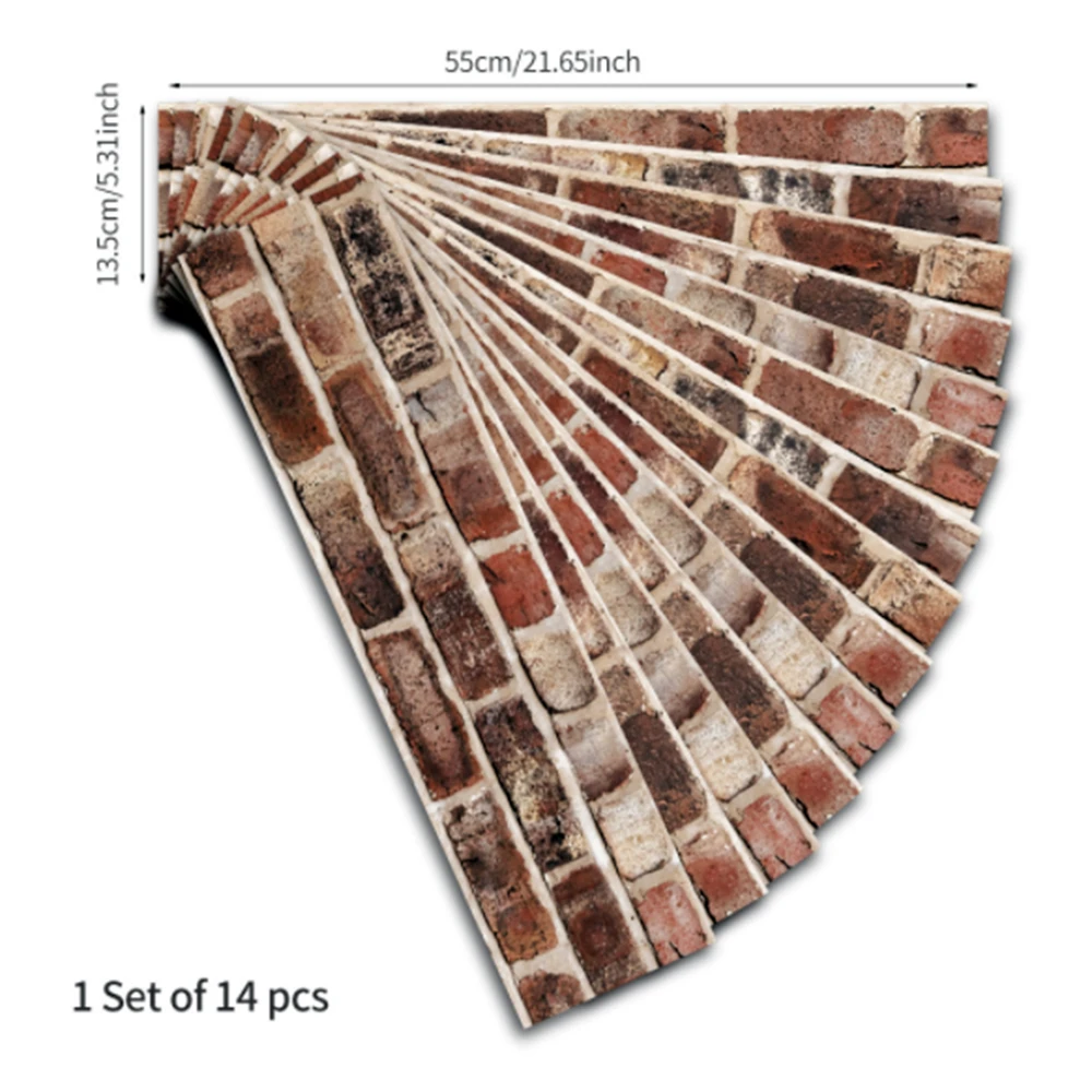 

14pcs/Set Imitation Brick Wood Grain Floor Tile Stickers DIY PVC Self-Adhesive Home Decoration Waterproof Stickers