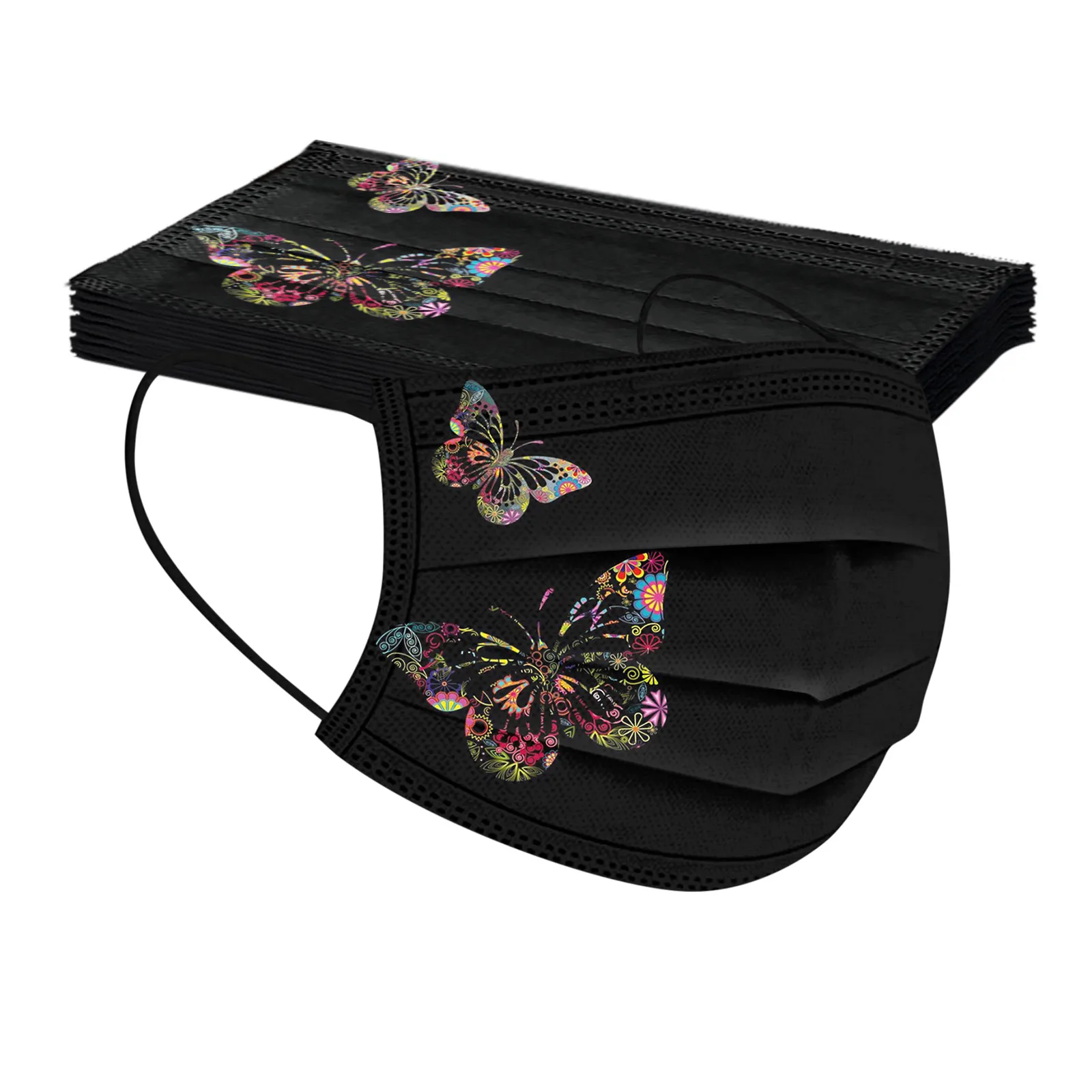 10 шт. маска с принтом бабочки для взрослых Маска женщин и мужчин одноразовая лица