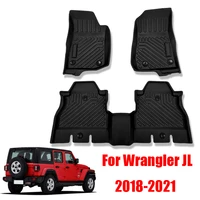 lhd car floor mats for jeep wrangler jl 4 door 2020 2019 2018 artificial leather carpets custom styling car interior accessories