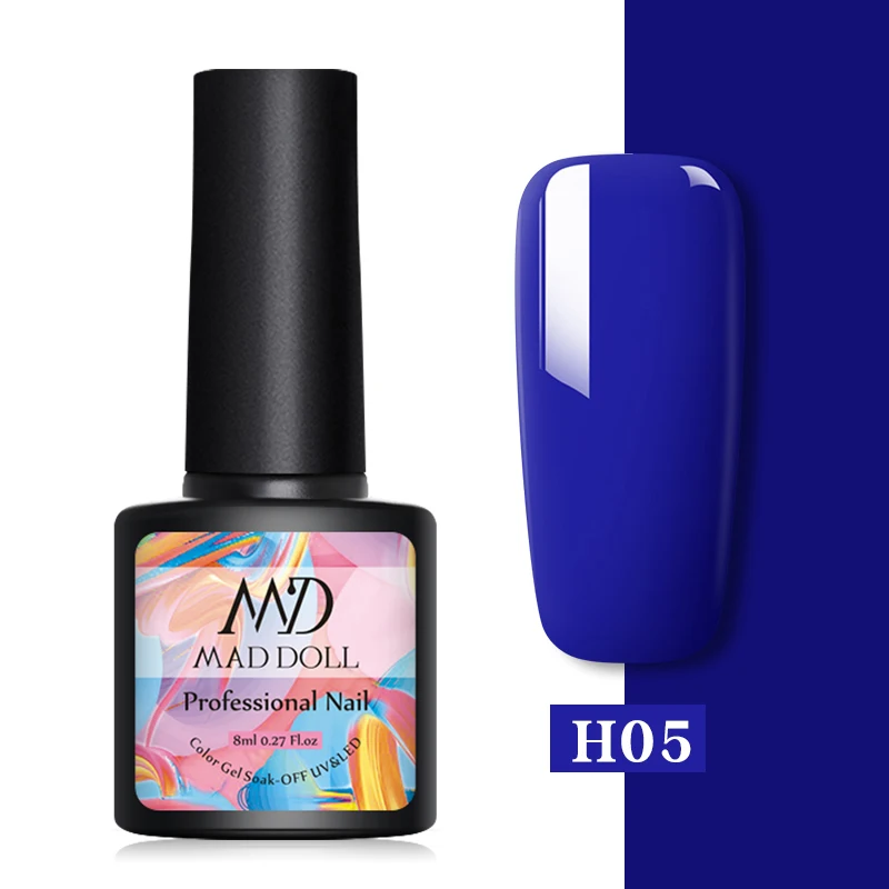 H05 MAD DOLL, 8 мл, сверкающий УФ-гель, Блестящие Блестки, маникюрный лак для ногтей, УФ-гель для ногтей, отмачиваемый, Рождественская серия, УФ-гель, блестящий лак с блестками - Цвет: H05