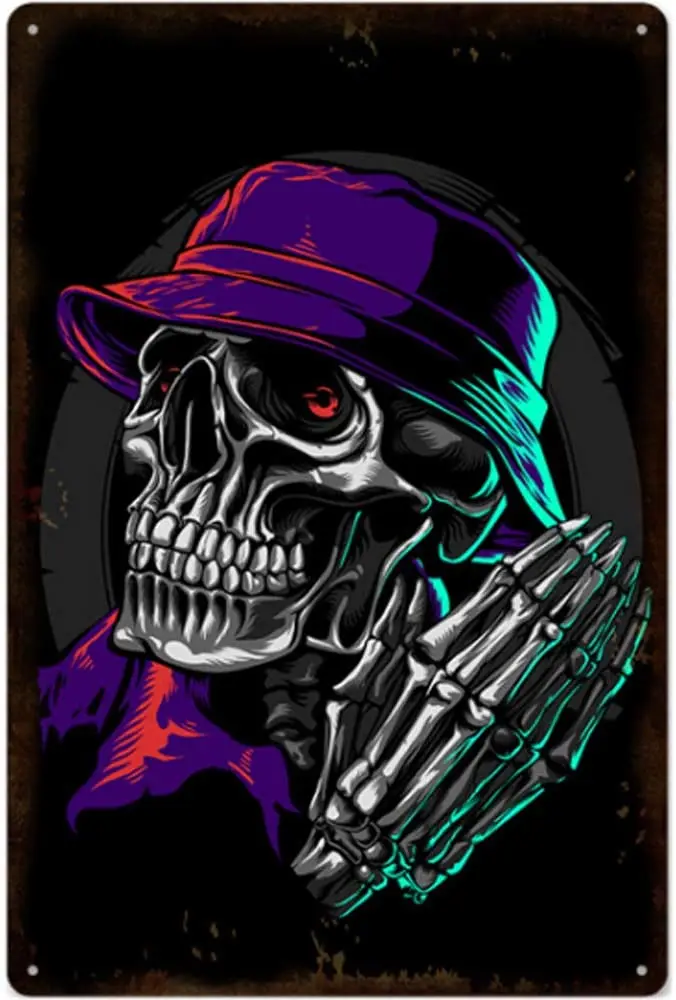 

Ретро-дизайн, Череп, искусство на стену | Толстая жесть, печатный плакат, украшение на стену