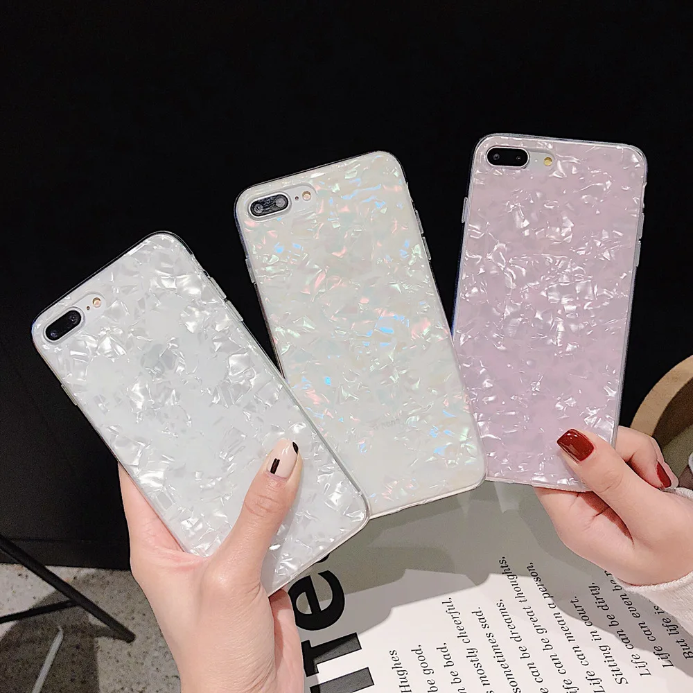 Glossy Marble Shell Soft Silicone Phone Case For Huawei P40 Honor 10 20 V20 V10 8X 9X Mate 30 Pro P20 Lite P30 Cover |