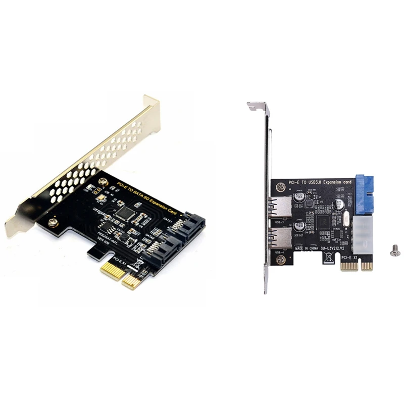 PCI Express SATA 3 плата контроллера 2 порта PCIe III 6 ГБ/сек. и USB 0 Pci-E карта расширения |