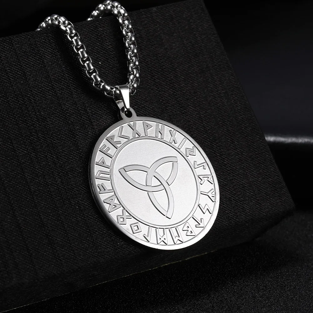 Nordic Fashion Special Symbol Letter Stainless Steel Pendant Gold Vintage Long Chain Necklace Couple | Украшения и аксессуары