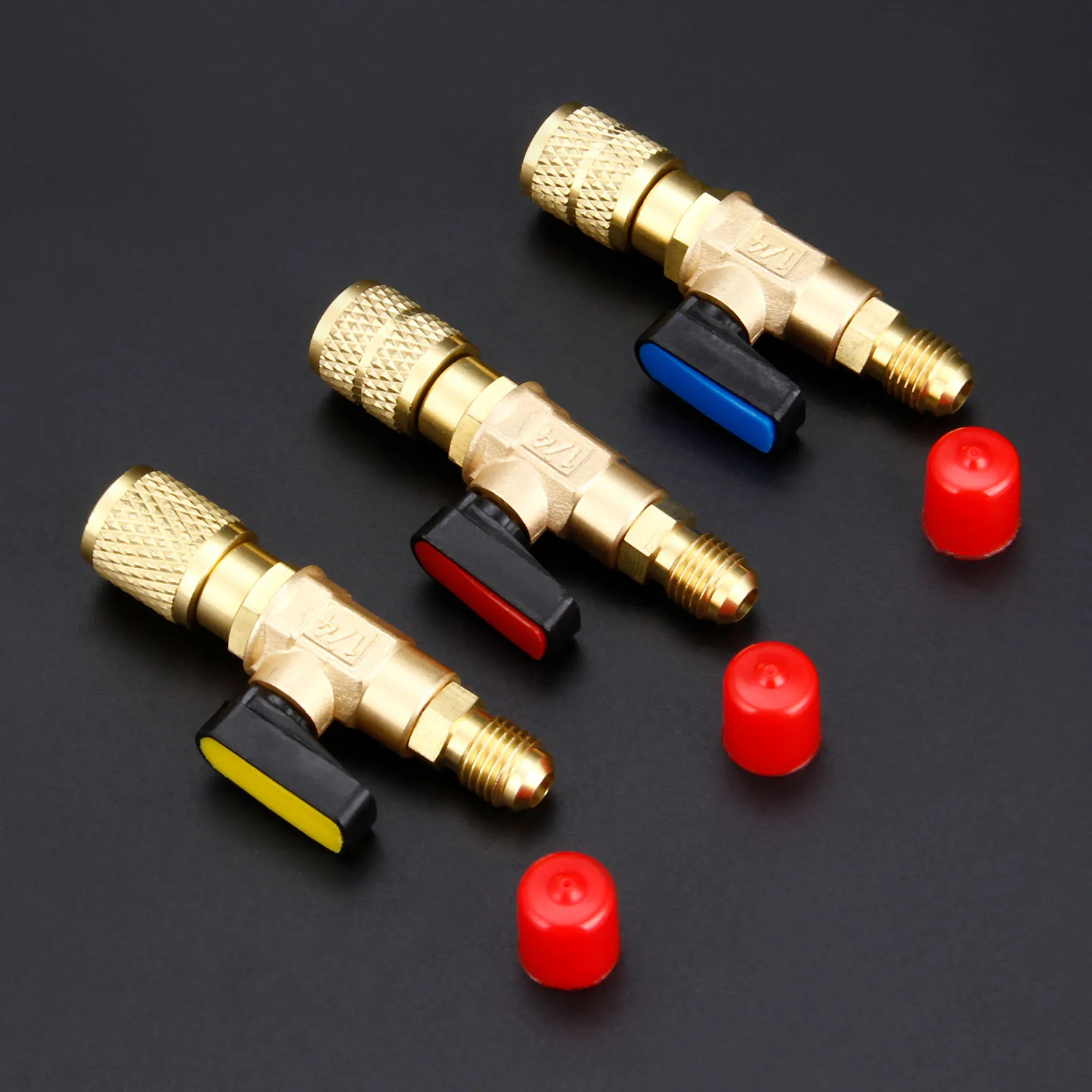Прямой ручной запорный клапан R22 R12 R410a 1/4 дюйма SAE Male и 5/16 Female для зарядки шлангов