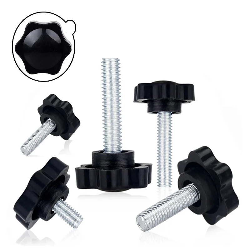 5/10PCS  M5 M6 M8 Star Shape Thread Clamping Handle Bolt Bakelite Hand Knob Tightening Screw Industry Equipment Plastic Steel