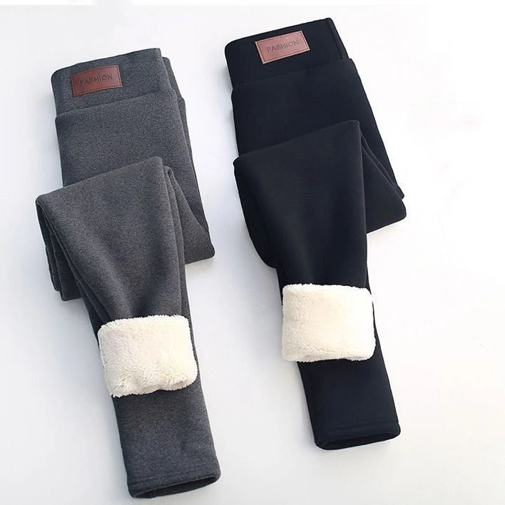 Зимние женские теплые леггинсы брюки с высокой талией для женщин фланелевые