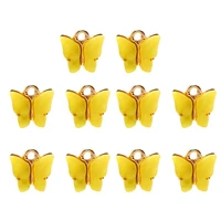 10pcs acrylic butterfly charms gold silver color metal insect pendant for diy jewelry making accessories necklace earring crafts