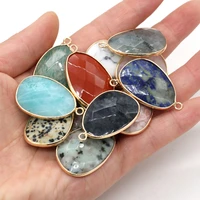 natural rainbow stone lapis lazuli faceted pendant charms for jewelry making diy necklace earrings accessories 23x34mm
