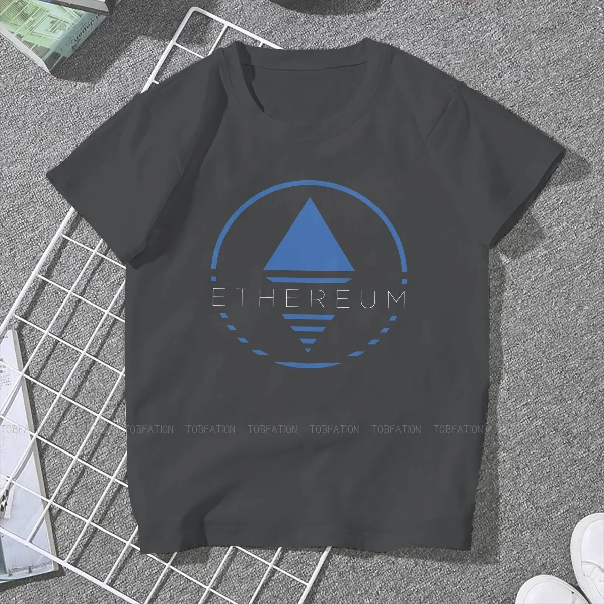 

Ethereum Blue Circle Female Shirts Cryptocurrency Crypto Miner Loose Vintage Women Top Harajuku Casual Feminine Blusas