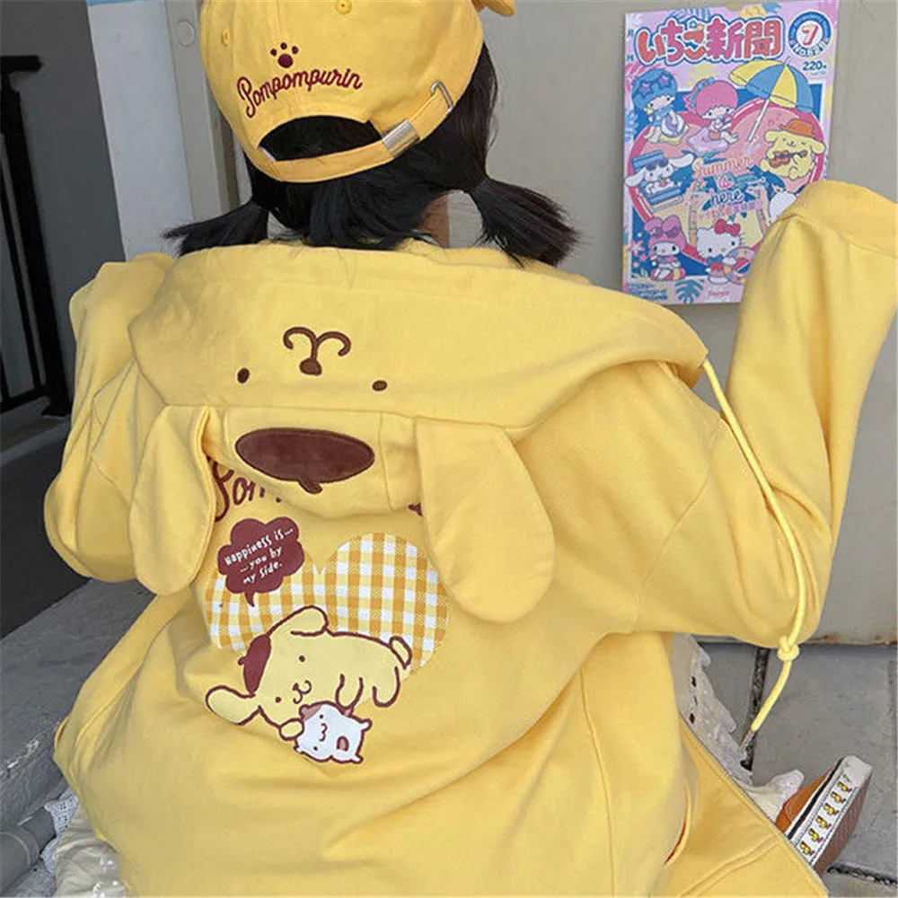 

Yellow Amine Sweatshirt Female Harajuku Streetwear Funny Hoodie Women Japan Teens Pullover High Street Vintage Cute Hoodie Girls