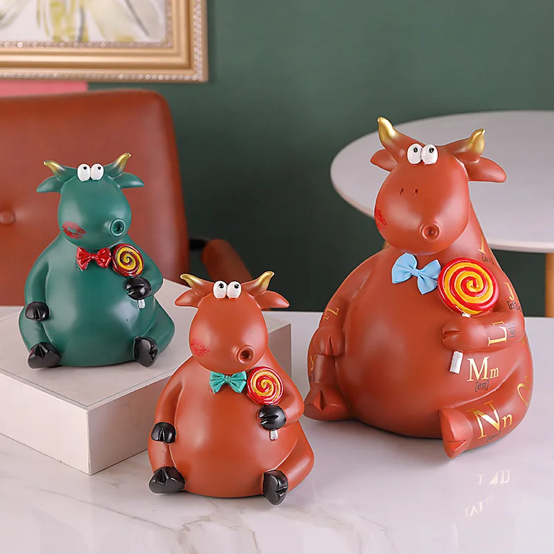 

Piggy bank girl's piggy statue large cute cartoon animal piggy ornament decoration home decor figurine sculpture escultura decor