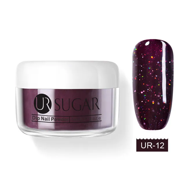 Ur Sugar 5 мл желе розовый Dip порошок для ногтей градиент французские ногти погружение порошок блеск украшение натуральный сухой без лампы - Цвет: Glitter 12