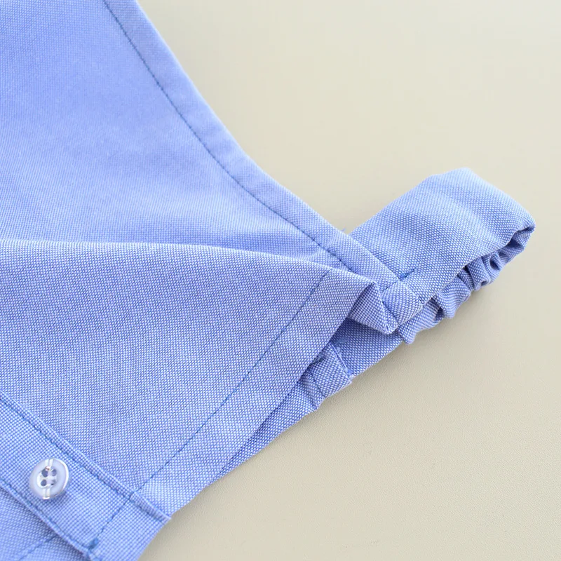 Женская хлопковая оксфордская круглая шея куклы воротник рубашка Поддельный