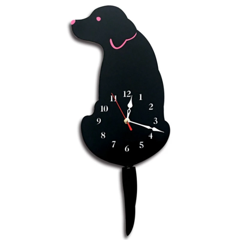 

Acrylic Swing Tail Dog Living Room Simple Creative Children Cartoon Clock Home Decoration-Battery Not Included 42X16cm