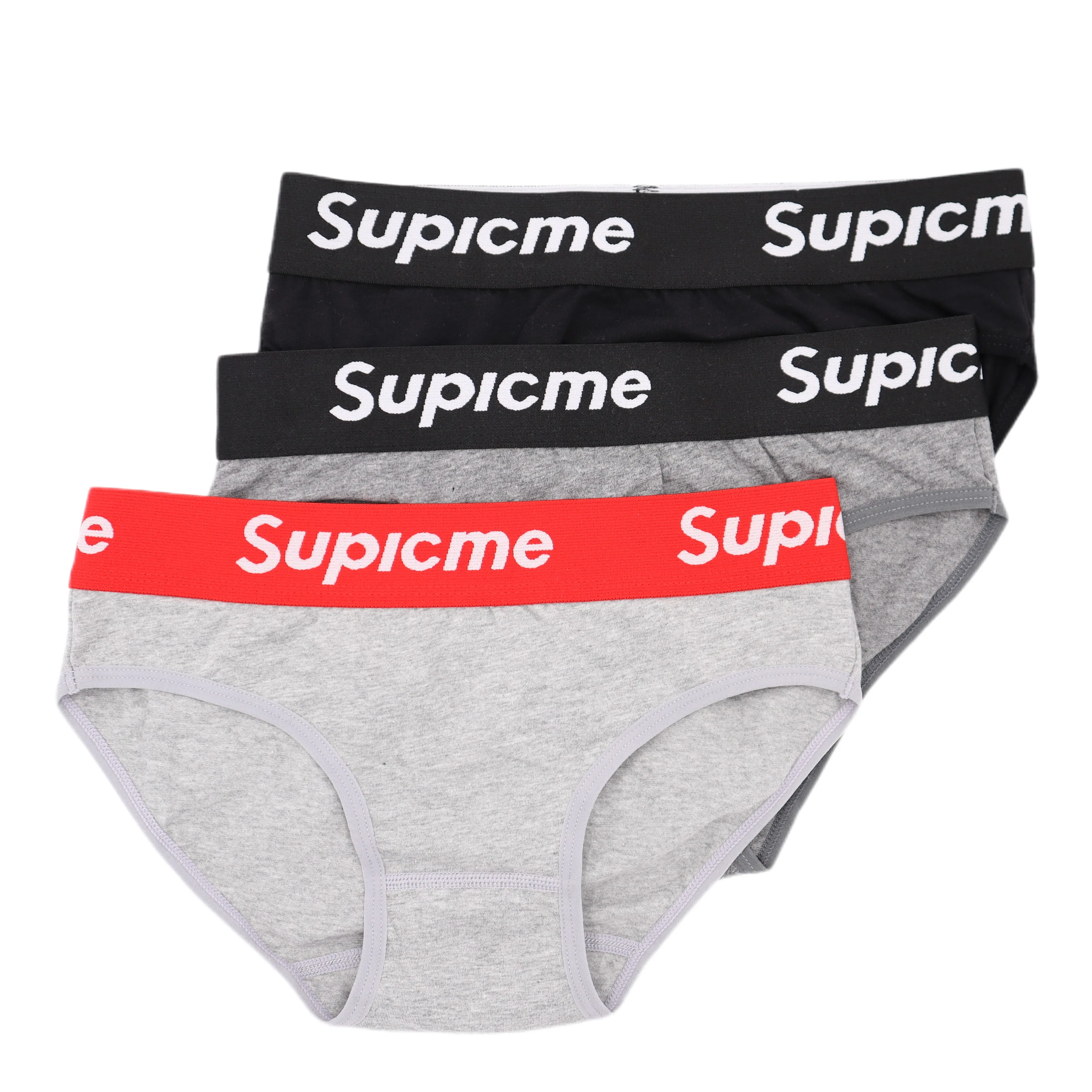 

3 Pack woman Cotton Underwear Women Panties handsome neutral Brifes Striped Ultra Soft Panty Lingerie B