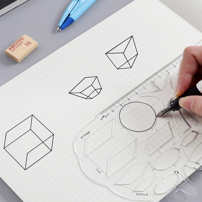 

2020 Multifunctional Straightedge Multipurpose For Student Stationery Exams Mathematics Function Geometry Ruler Round Ruler Set