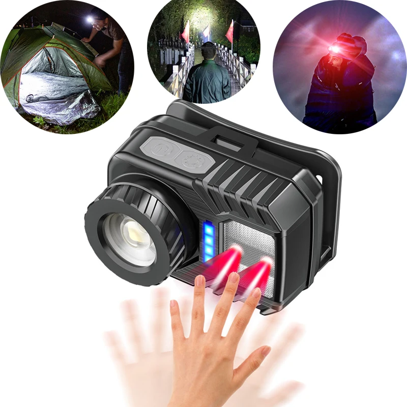 

1pcs 400LM Headlight Aluminum Alloy Rechargeable Rotating Zoom Flashlight Motorcycle Fishing Camping Light Portable Torch
