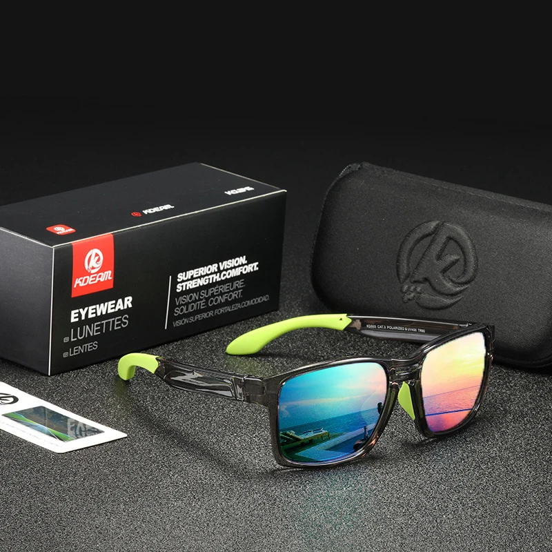 

Sports Sunglasses Polarized Men Cool UV400 Driving Shades Anti Glare TR90 Light Weight Sun Glasses With Free Zip Case