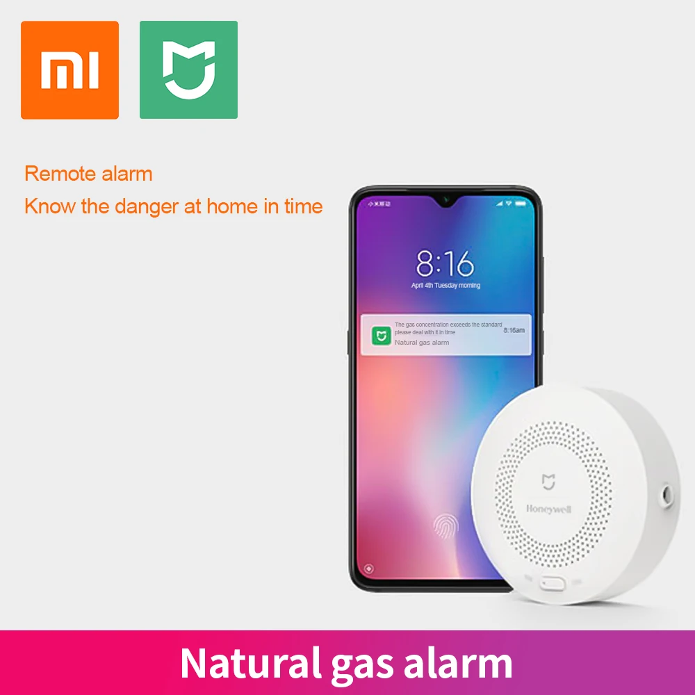 xiaomi mijia honeywell smoke sense guard detector gas sensor work with multifunction gateway 3 smart home security app control free global shipping