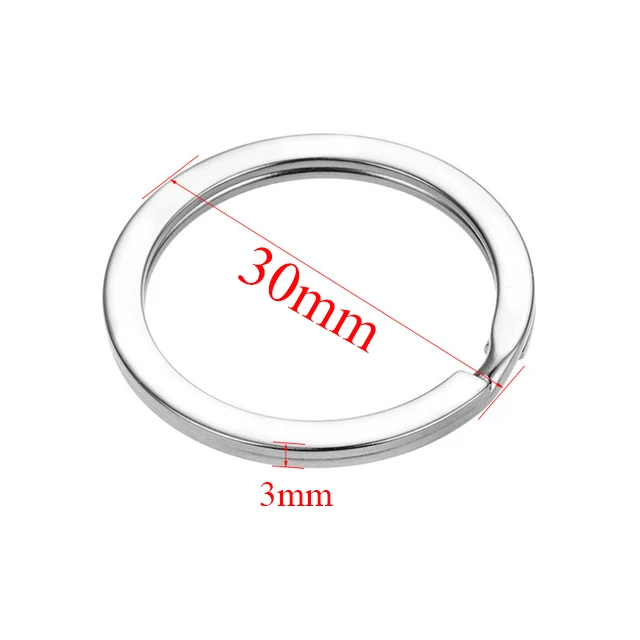 30mm Semitree 304 нержавеющая сталь 10 шт разделенные кольца брелок плоский держатель для ключей брелки «сделай сам» Аксессуары для изготовления ювелирных изделий - Цвет: 30mm