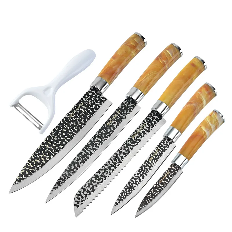 

6Pcs/set Stainless Steel Slicing Knife Boning Knife Kitchen Chef Knives Meat Cleaver Fruit Peeler Kitchen Tools