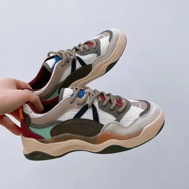 

Genuine Leather Designer Sneakers Woman Vulcanize Shoes Women Flats Casual Sneaker Tennis with Platform Shoes Woman Fashion 2021