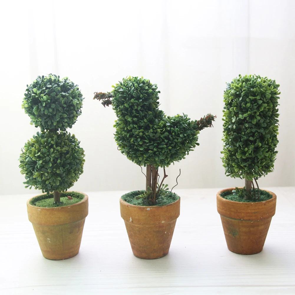 1 шт в форме сердца звезды круглый искусственный В горшке завод Бонсай маленькие