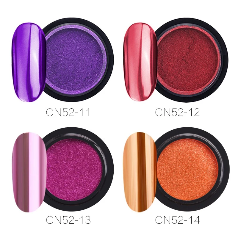16 баночек хромированный порошок для ногтей металлический нейл-арта зеркальный