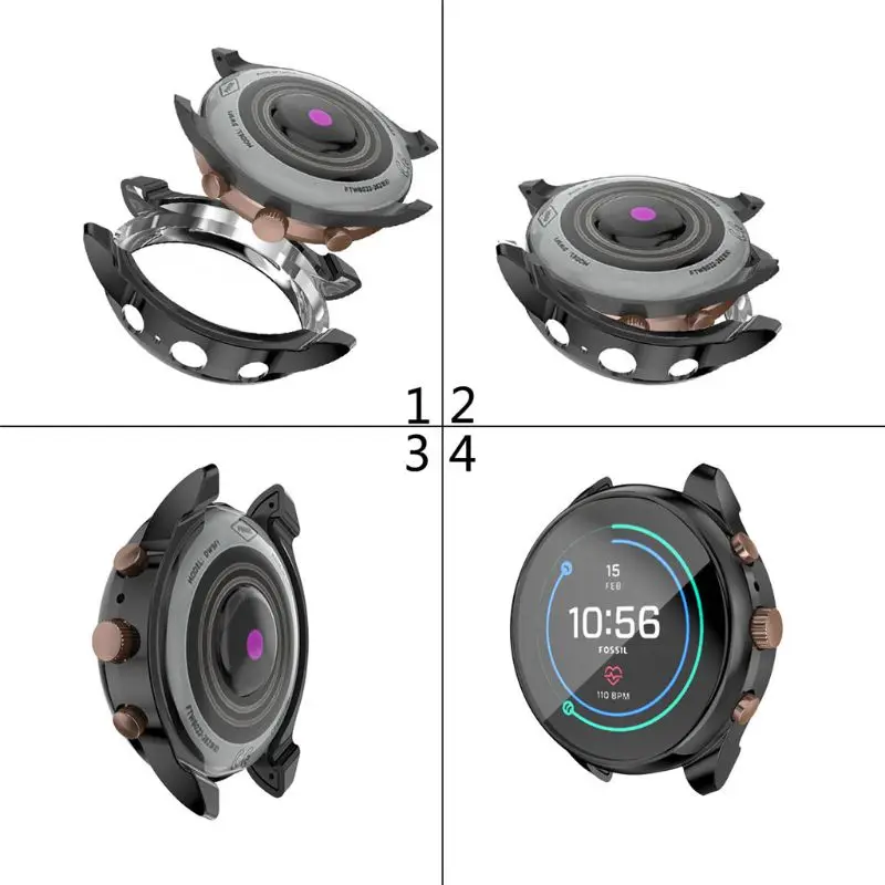 

Smartwatch Smart watch Cases Covers Electroplate Soft TPU Frame Case Cover with Screen Protector For F-ossil ftw6022 FT2-6022