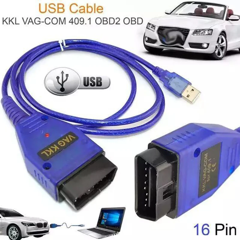 

1PCS OBD2 USB Cable VAG-COM KKL 409.1 Vehicle Repair Diagnostic Cable Car Seat Diagnostic Tools Car Seat Diagnostic Tools