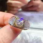 Кольцо мужское из серебра 925 пробы с муассанитом, цвет D, 1 карат