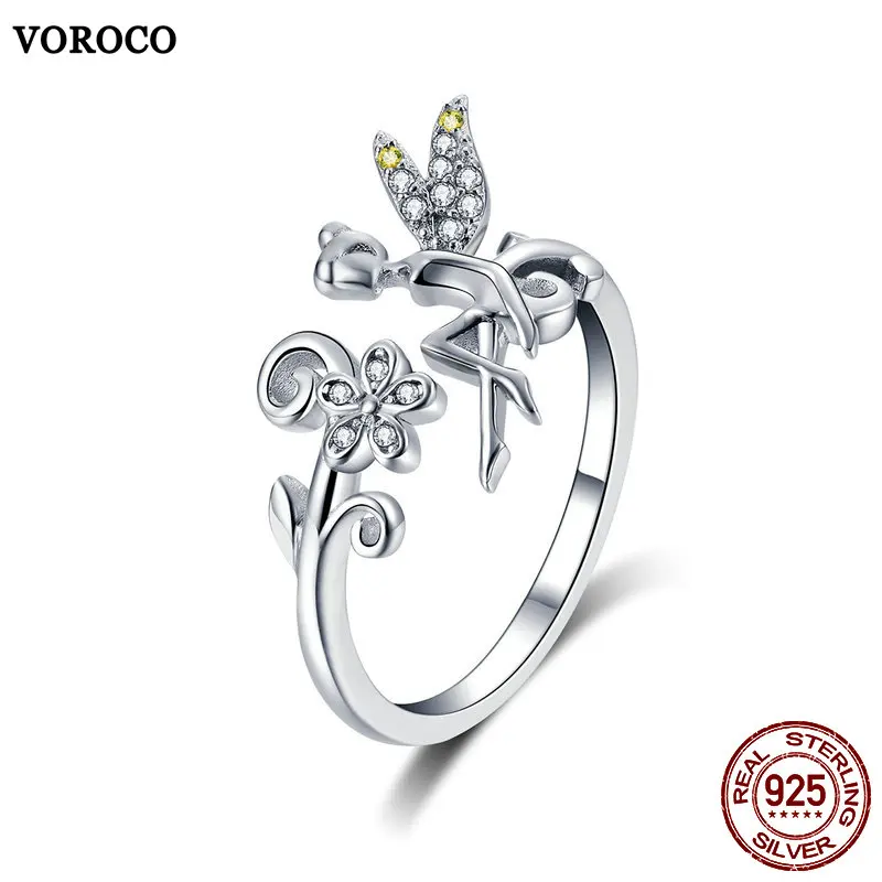 VOROCO 100% Настоящее серебро 925 пробы волшебные кольца для женщин свадебные вечерние