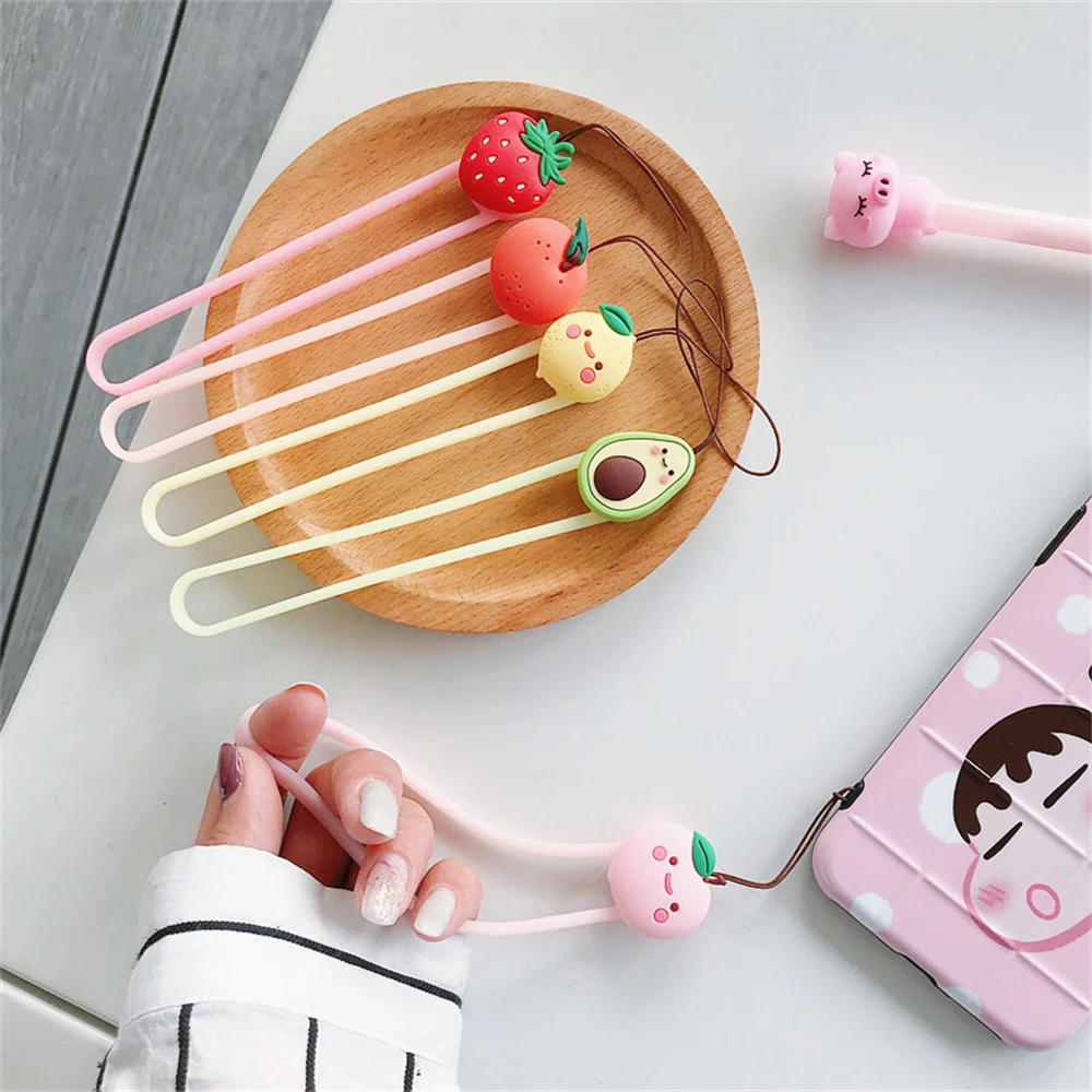 

Cute Fruit Mobile Phone Straps Rope Cartoon Strap Neck Lanyards Charm Hand Strap For Phone Case Long Rope Lariat For Name Card