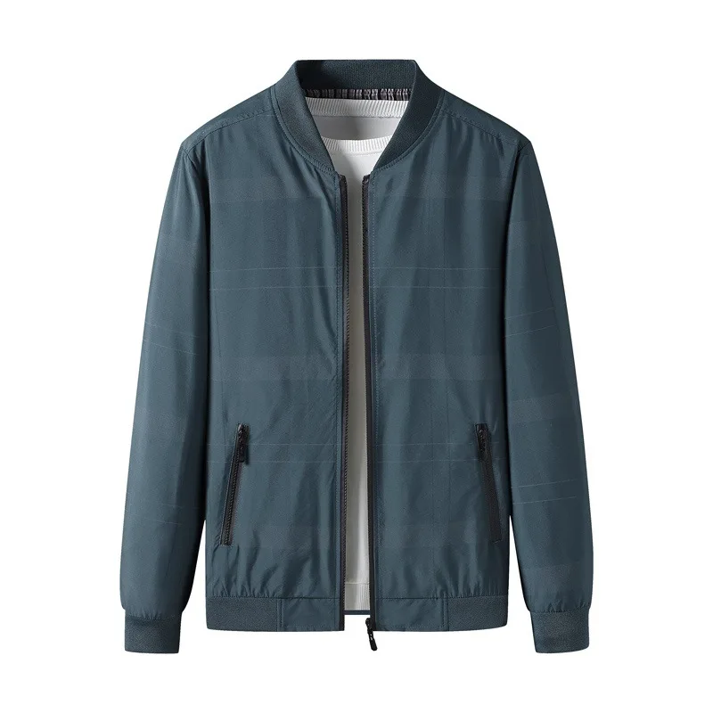

Spring Autumn new plaid business Jacket men youth casual slim trend Outerwear Long Sleeve zipper pocket Tops Coats