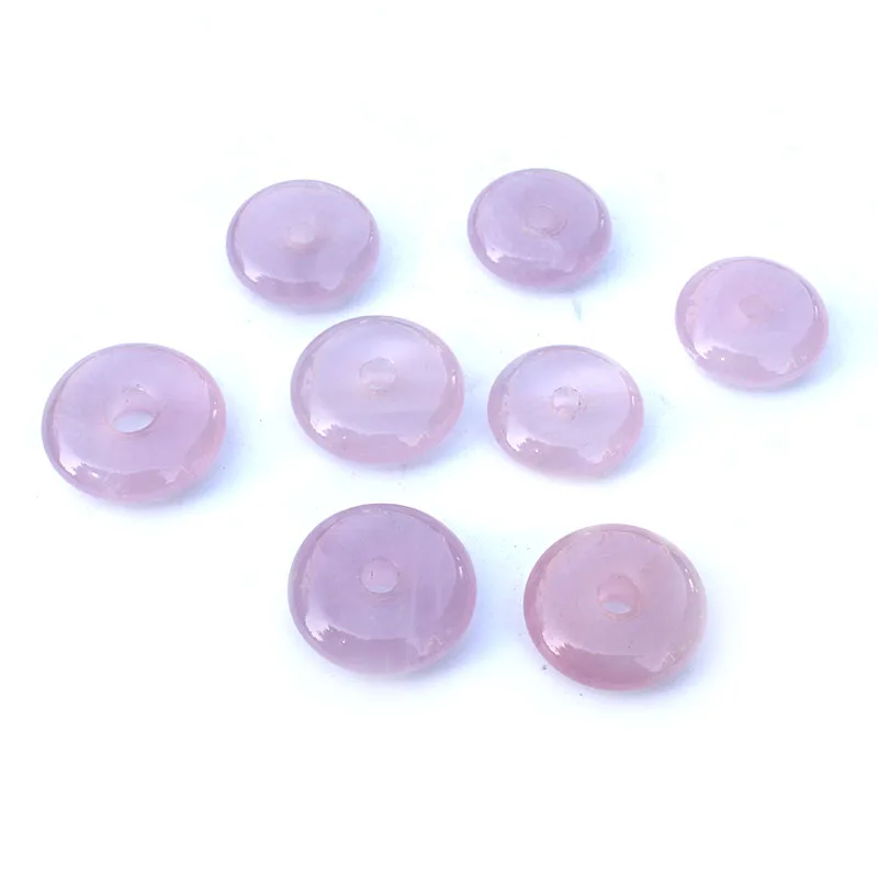 

1 Pcs hand carved polished natural rose quartz crystal stone peace buckle