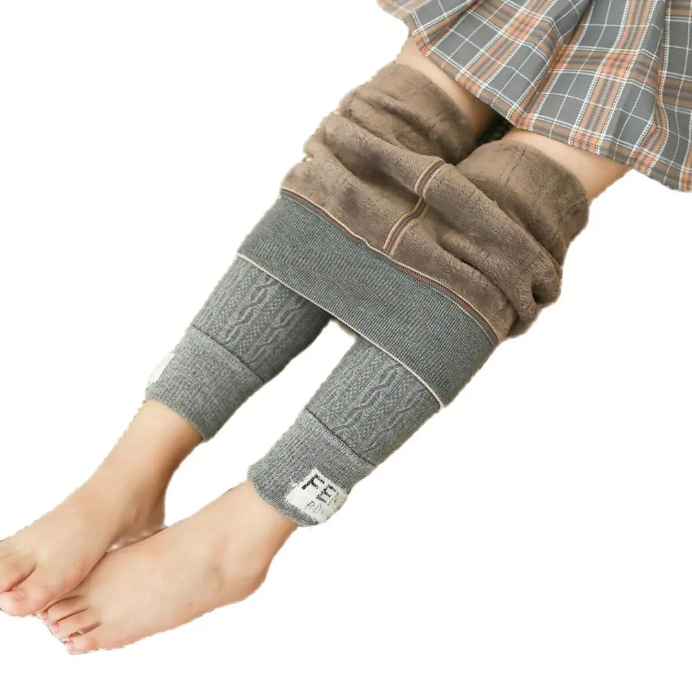 Зимние леггинсы для девочек 2021 детские штаны теплые плотные с бархатной