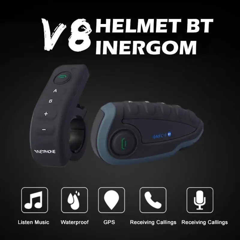 Bluetooth гарнитура на шлем с пультом дистанционного управления и поддержкой